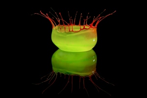 Green red Glow Liquid Collision