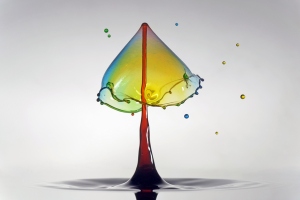 yellow umbrella - water drop art